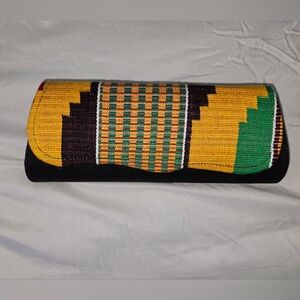 Colorful Kente Patterned Clutch Purse